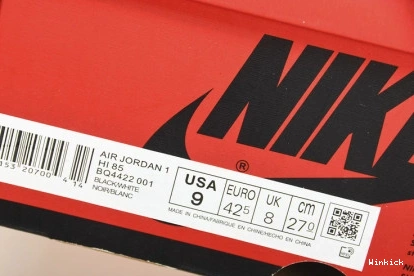 NIKE Retro AIR High 1 JORDAN 85 Black White BQ4422-001 0809